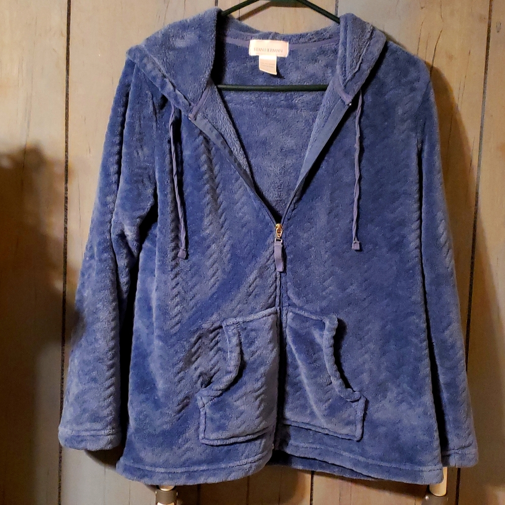 Stan Herman Velour Hooded Jacket Size Large